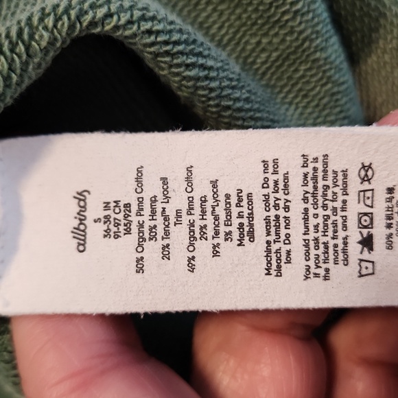 Allbirds R&R Rest and Relaxation Green Crewneck Sweatshirt Long Sleeve - Picture 8 of 8